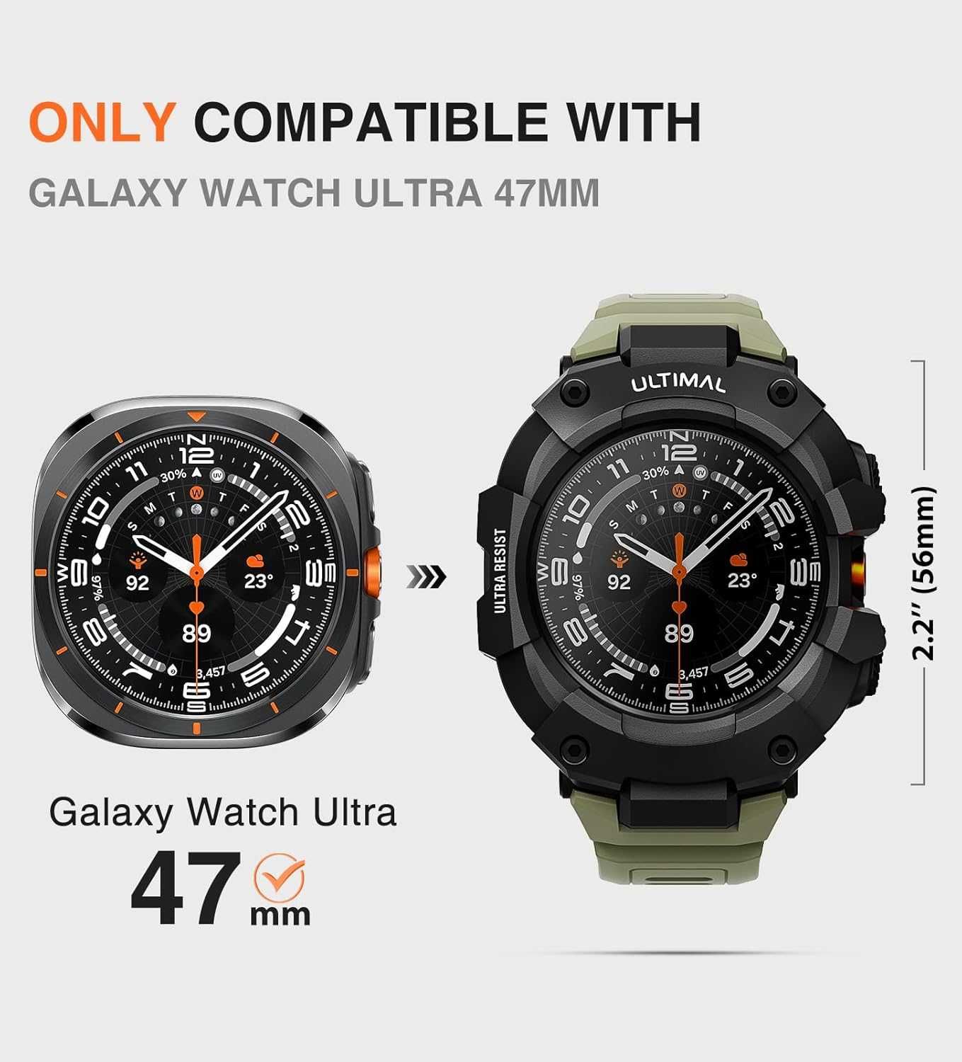 Ремешок с чехлом ULTIMAL Чехол для Galaxy Watch Ultra 47 mm
