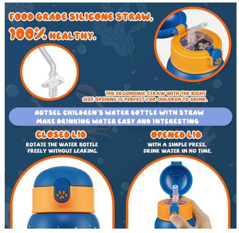 Dziecięca butelka/termos na wodę 500ml wzór morze