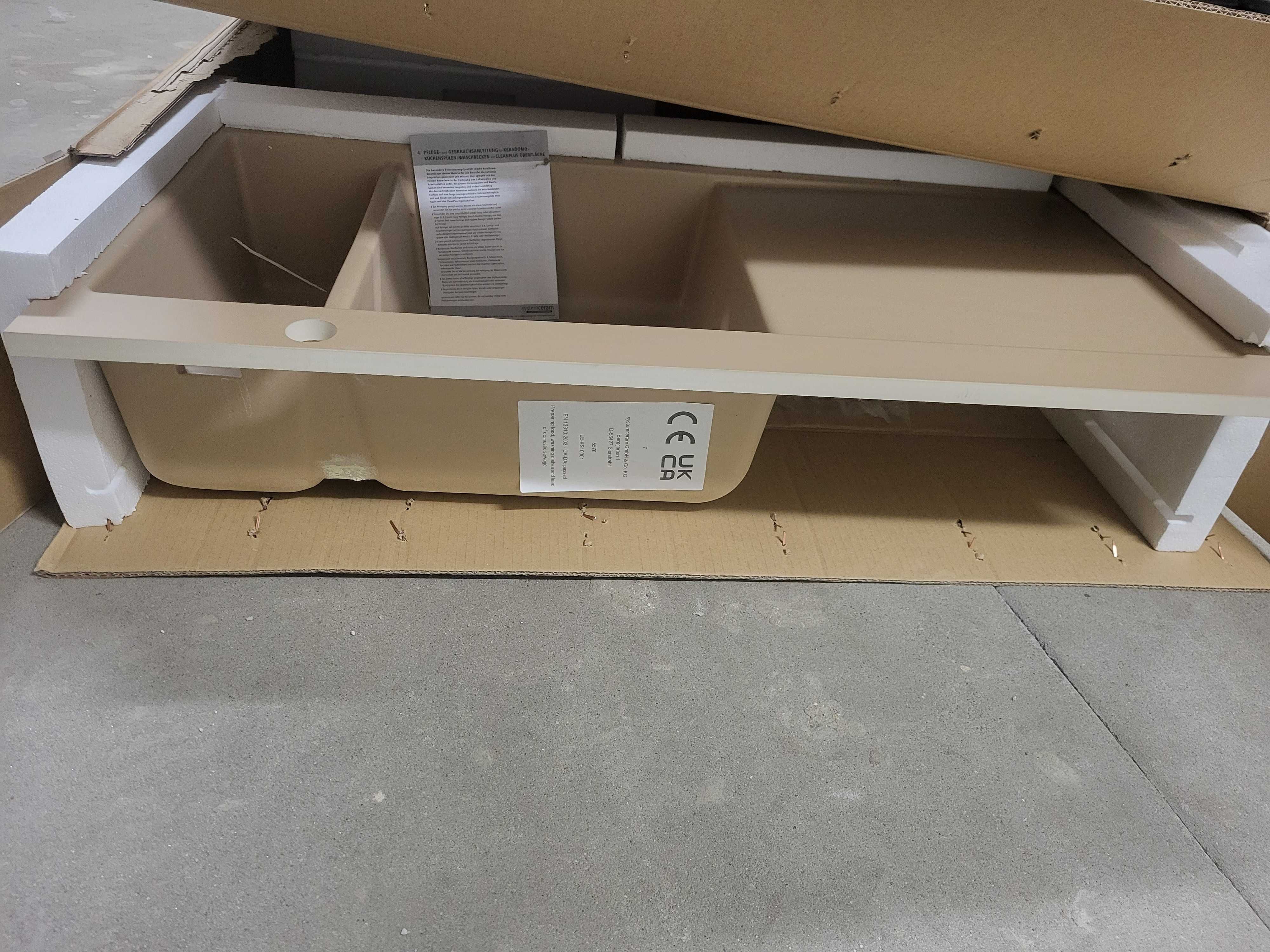 Zlewozmywak/Zlew ceramiczny SystemCeram Mera 100 F  486x976 prawy-5576