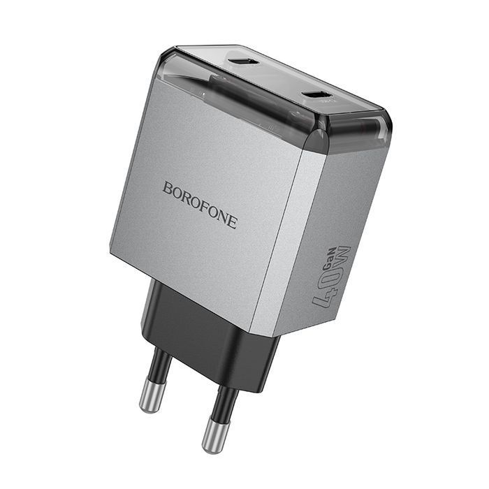 Ładowarka sieciowa BN21 Lena - 2xTyp C - PD 40W szara