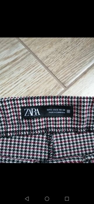 Spodnie w pepitkę, Zara, biały, czarny, czerwony