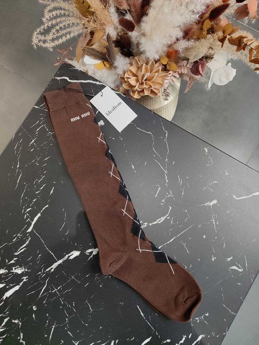 Шкарпетки Miu Miu Wool And Cashmere Socks Tobacco