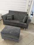 Sofa dwuosobowa Glamour szary welur.