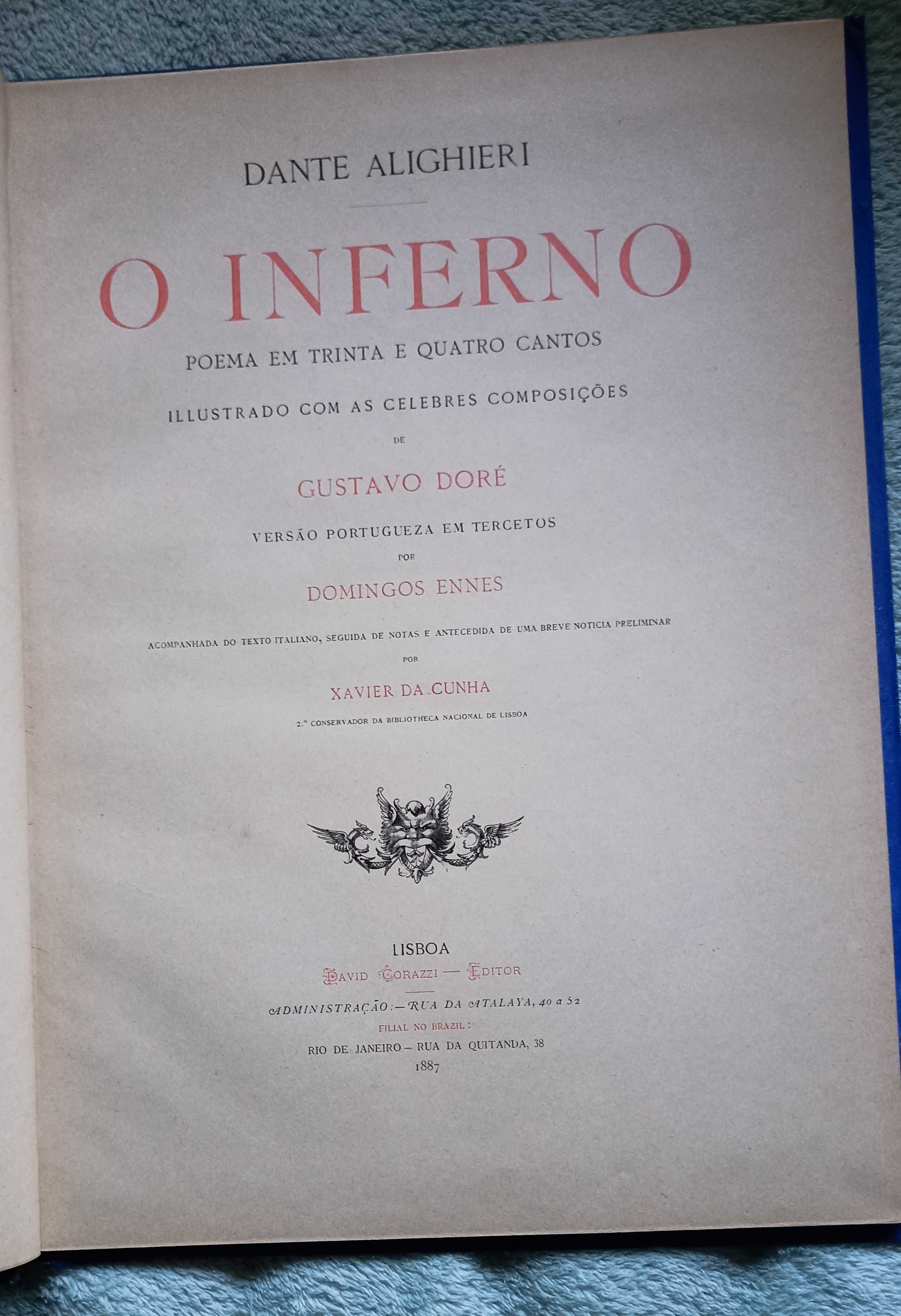 O Inferno de Dante (Prospecto, peça de colecionador de 1887)