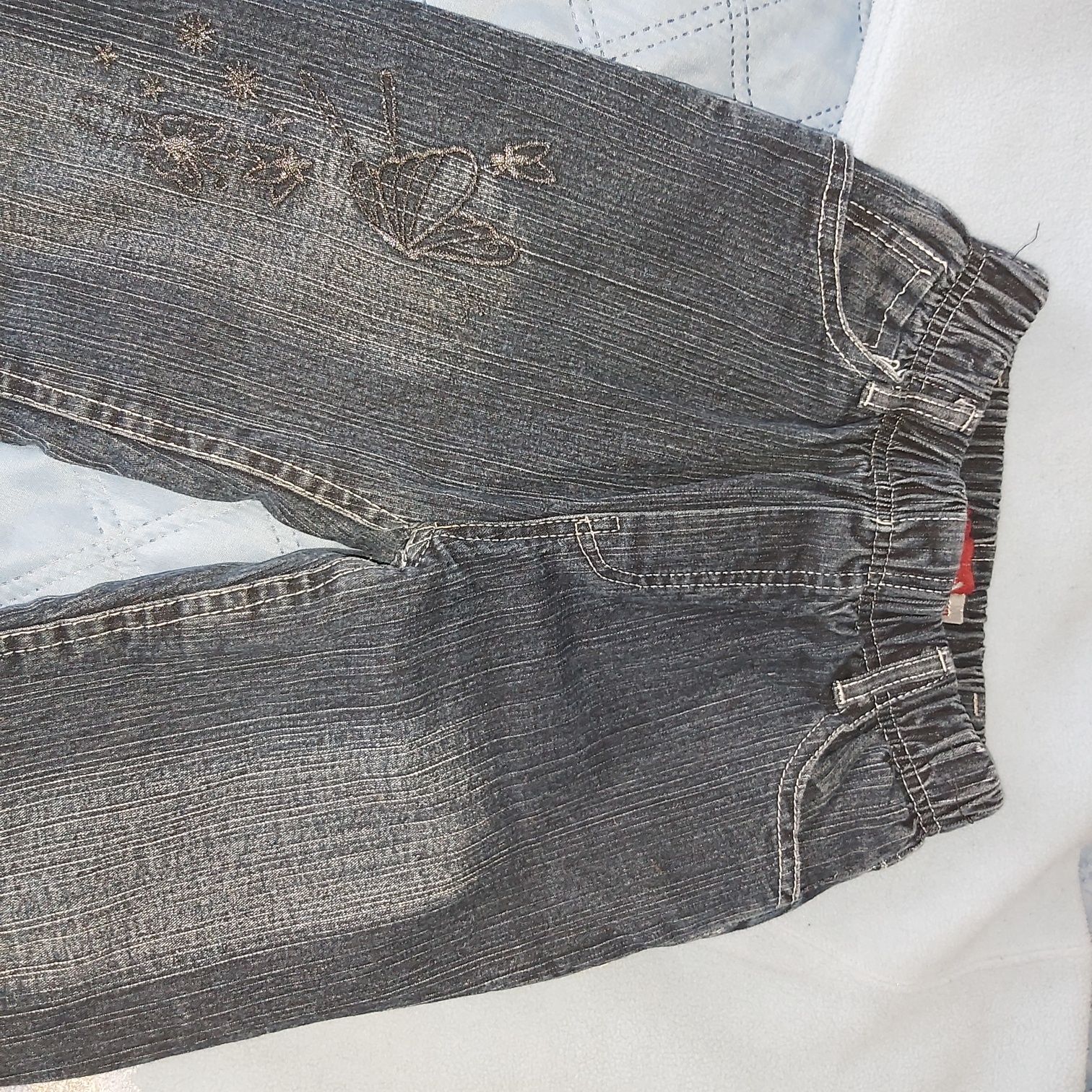 Bluza polarowa plus ocieplane spodnie jeansy r.110