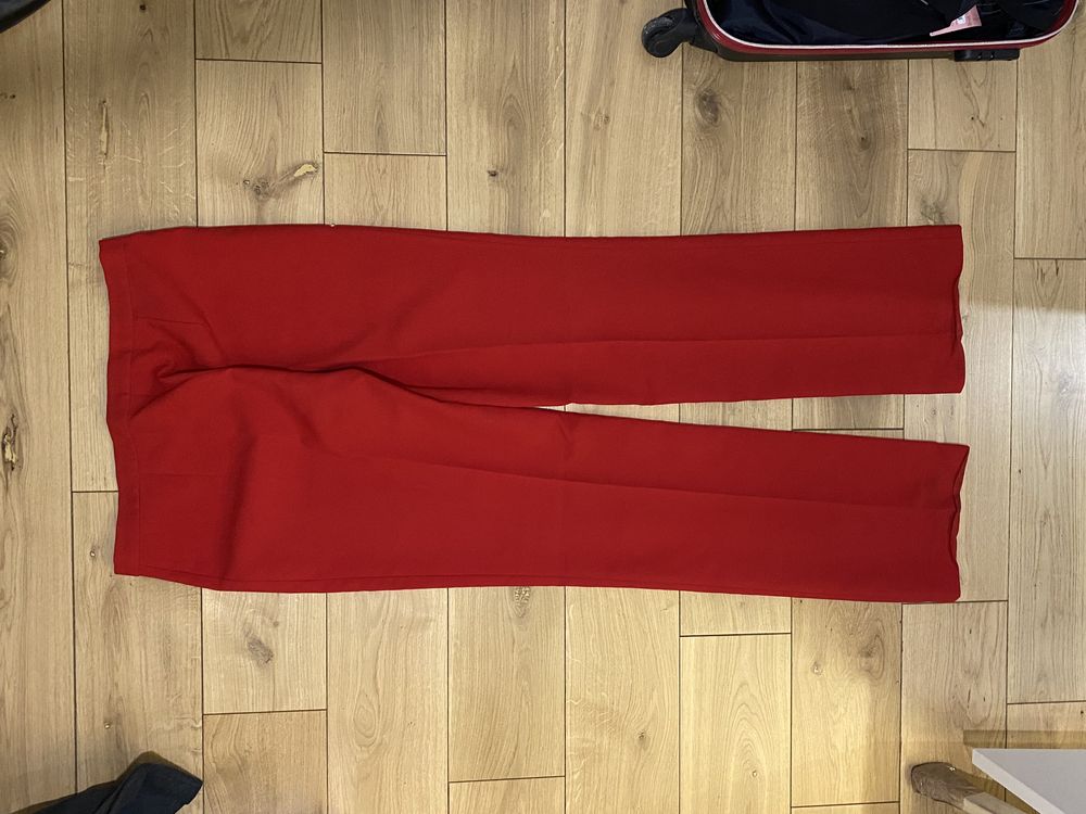 Czerwone spodnie garniturowe zara L roz.40 eleganckie klasyki