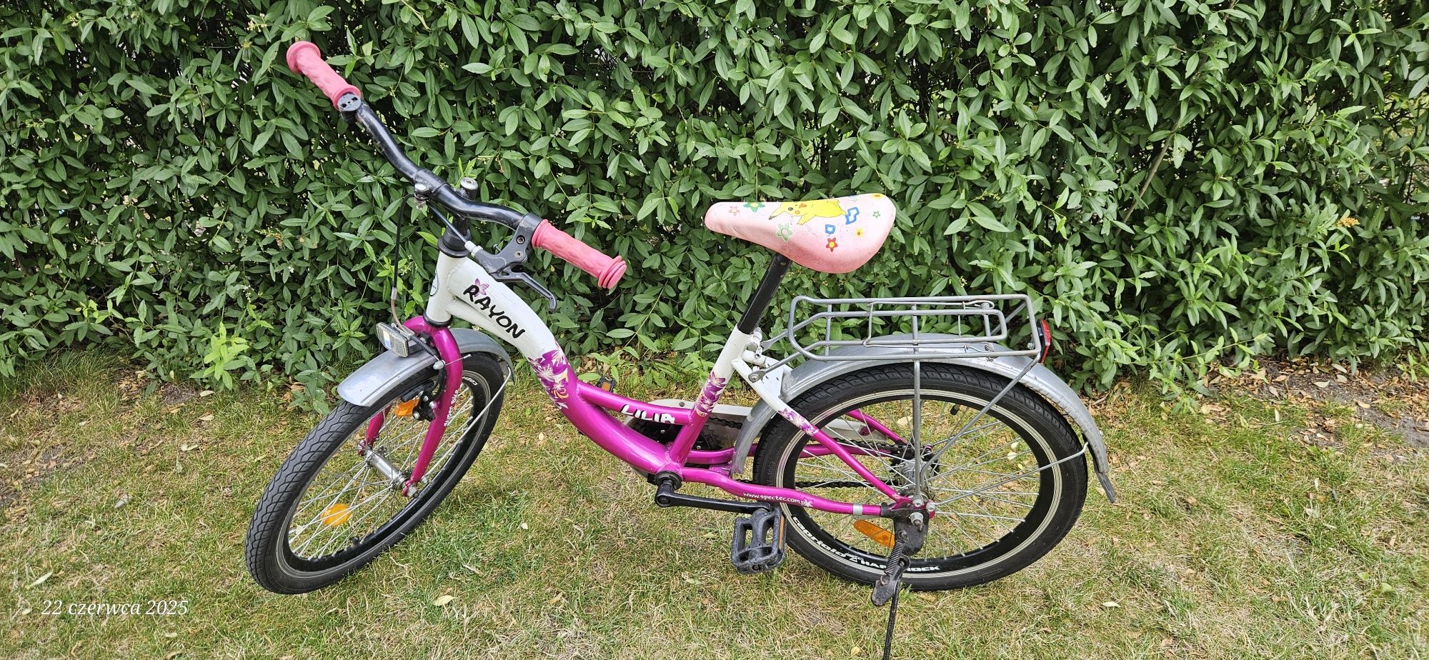 Rower, rowerek różowy dla dziewczynki Rayon 20 cali