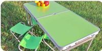 Стол для пикника усиленный ножки квадратные+4 стула Зеленый