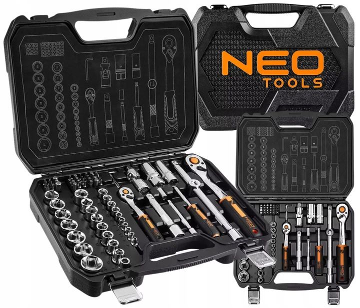 Neo Tools Klucze Nasadowe 1/2" 1/4" Zestaw Narzędzi 73 El. Walizka Sta