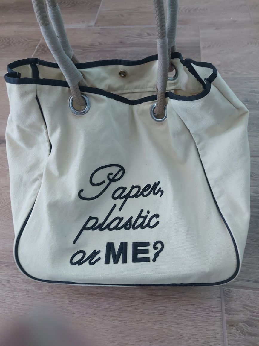 Szwedzka Torba płócienna shoper beż Lindex