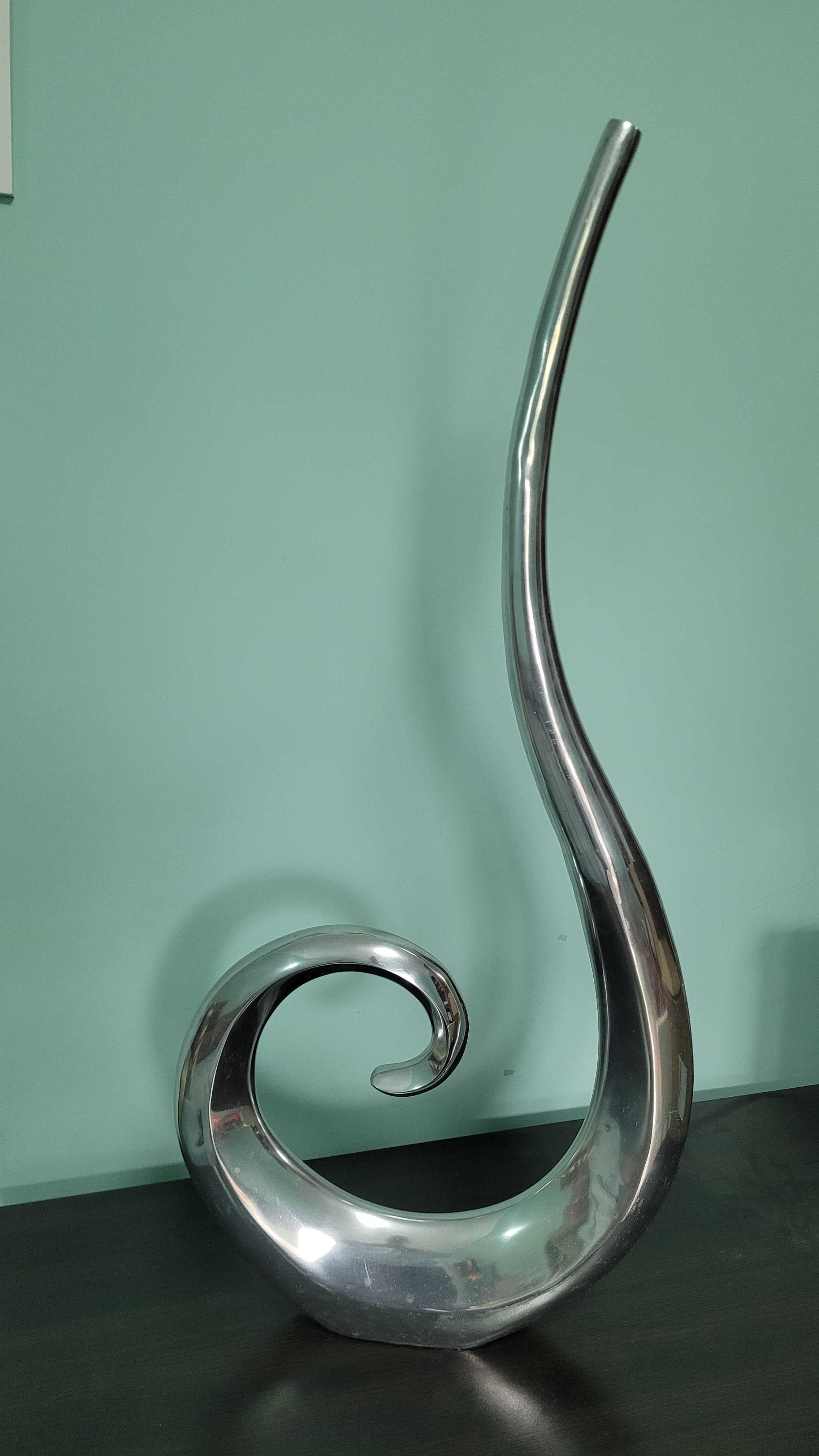 Wazon WAVE XXL 105 cm srebrny - aluminium