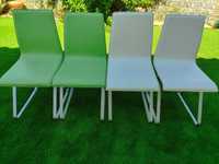 Cadeiras de cozinha modernas brancas e verdes