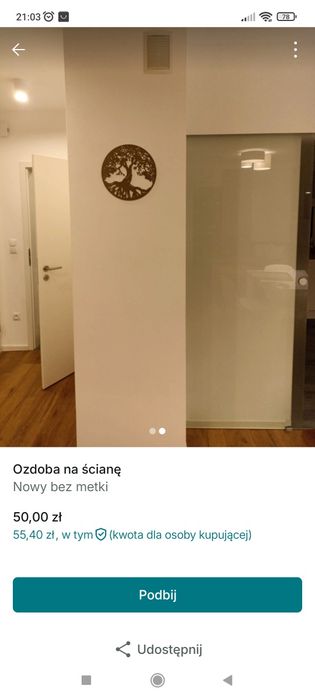 Metalowa ozdoba na ścianę