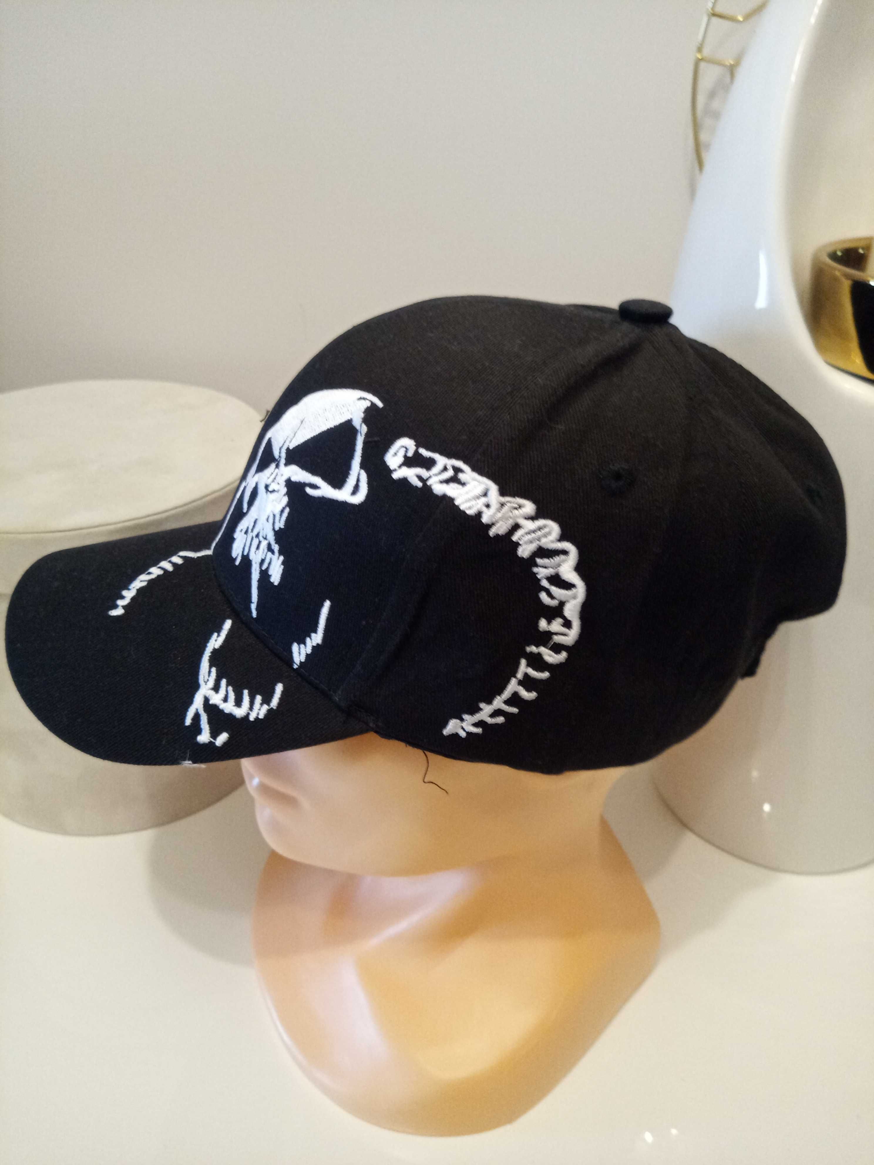 czapka czapeczka z daszkiem w kolorze czarnym z nadrukiem