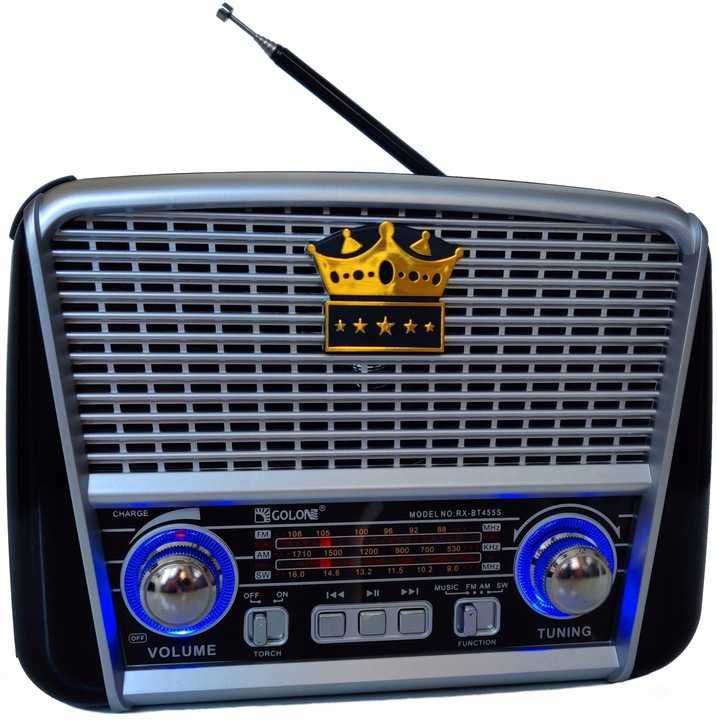 Radio solarne akumulatorowe retro fm bluetooth czerwone s