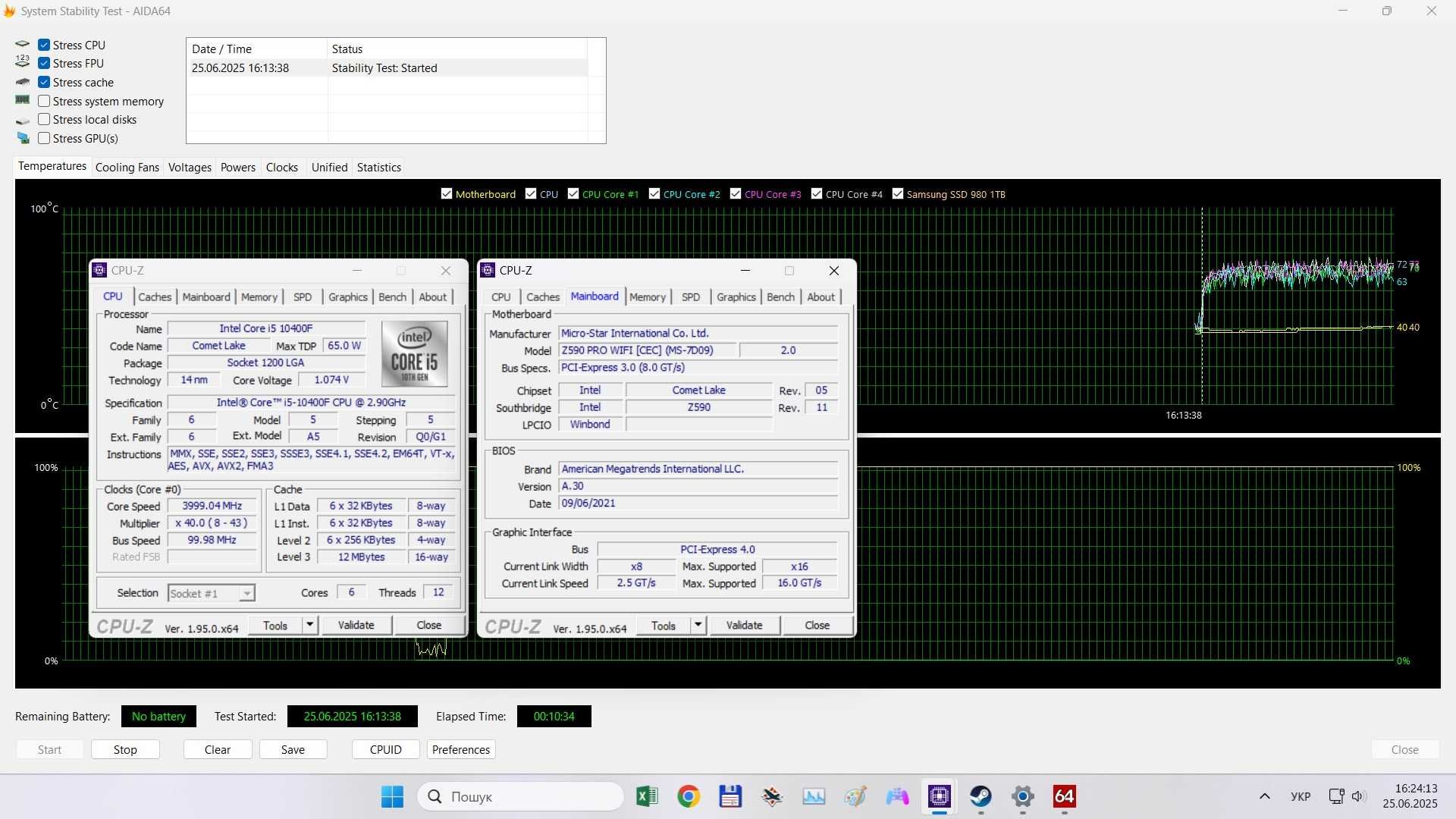 MSI Z590 + i5-10400F
