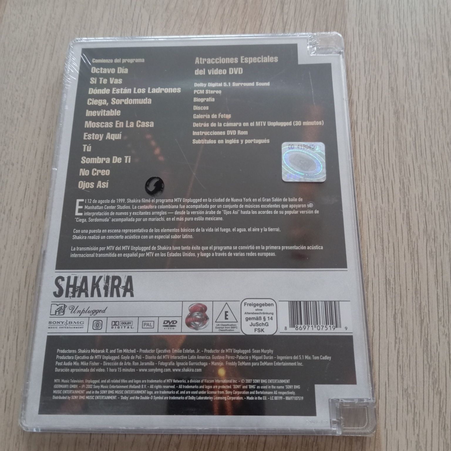 Shakira MTV Unplugged 1999, DVD, nowa w folii