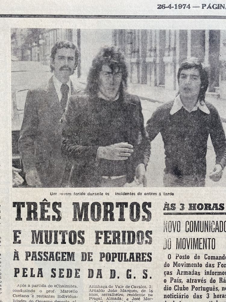 Jornal Diário de Notícias 26 de Abril 1974