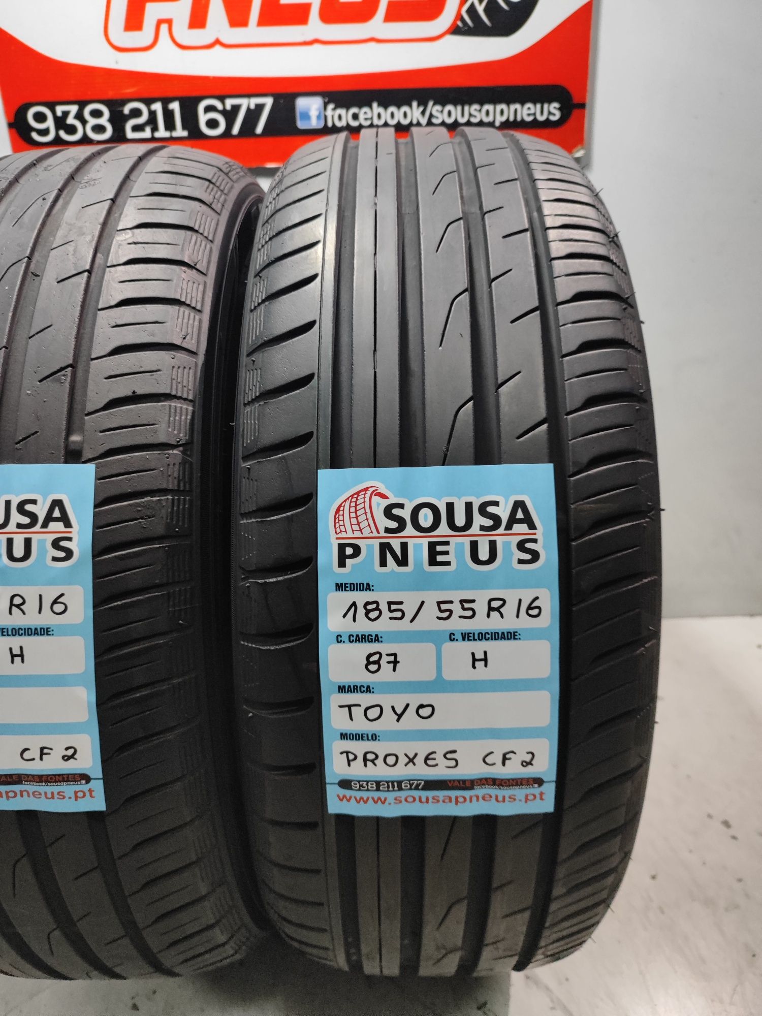 2 pneus semi novos 185-55r16 Toyo - 85 Euros