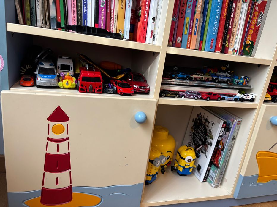 Meble dziecięce Meblik (szafa, regał, skrzynia, półki) + łóżko IKEA
