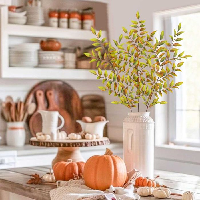 Nowa gałązka / jesienna / ozdoba / liście / sztuczne / 3szt / A2373-a!