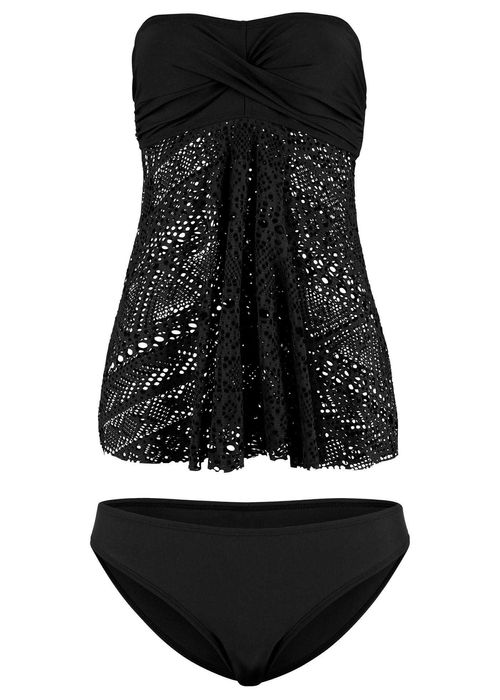 Tankini komplet kostium kąpielowy czarny 38 BPC