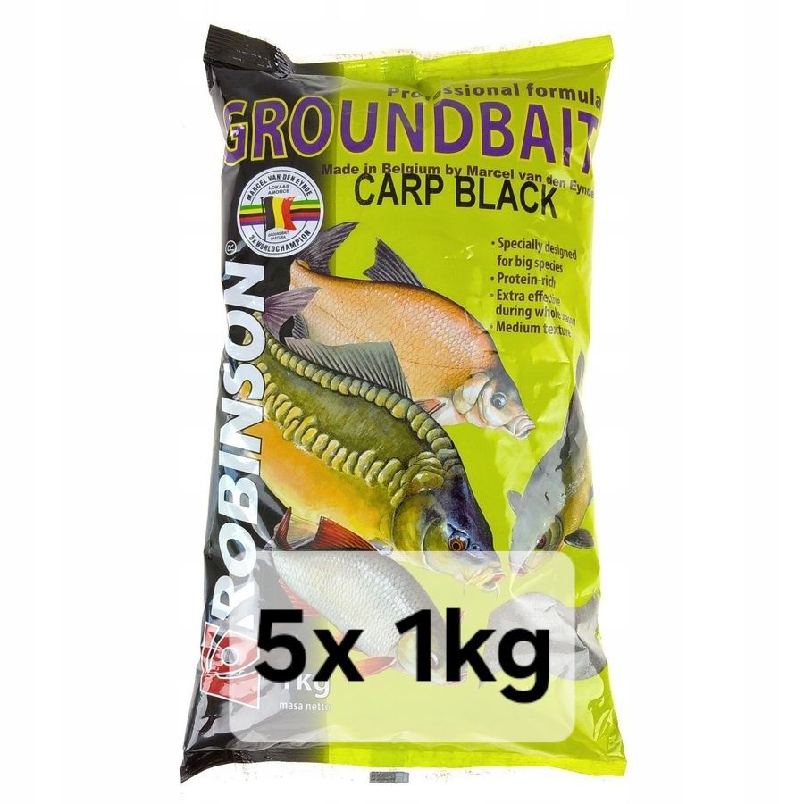 Robinson 5x 1kg, Zanęta Carp Black Groundbait 5kg Zanęty Marcel Eynde