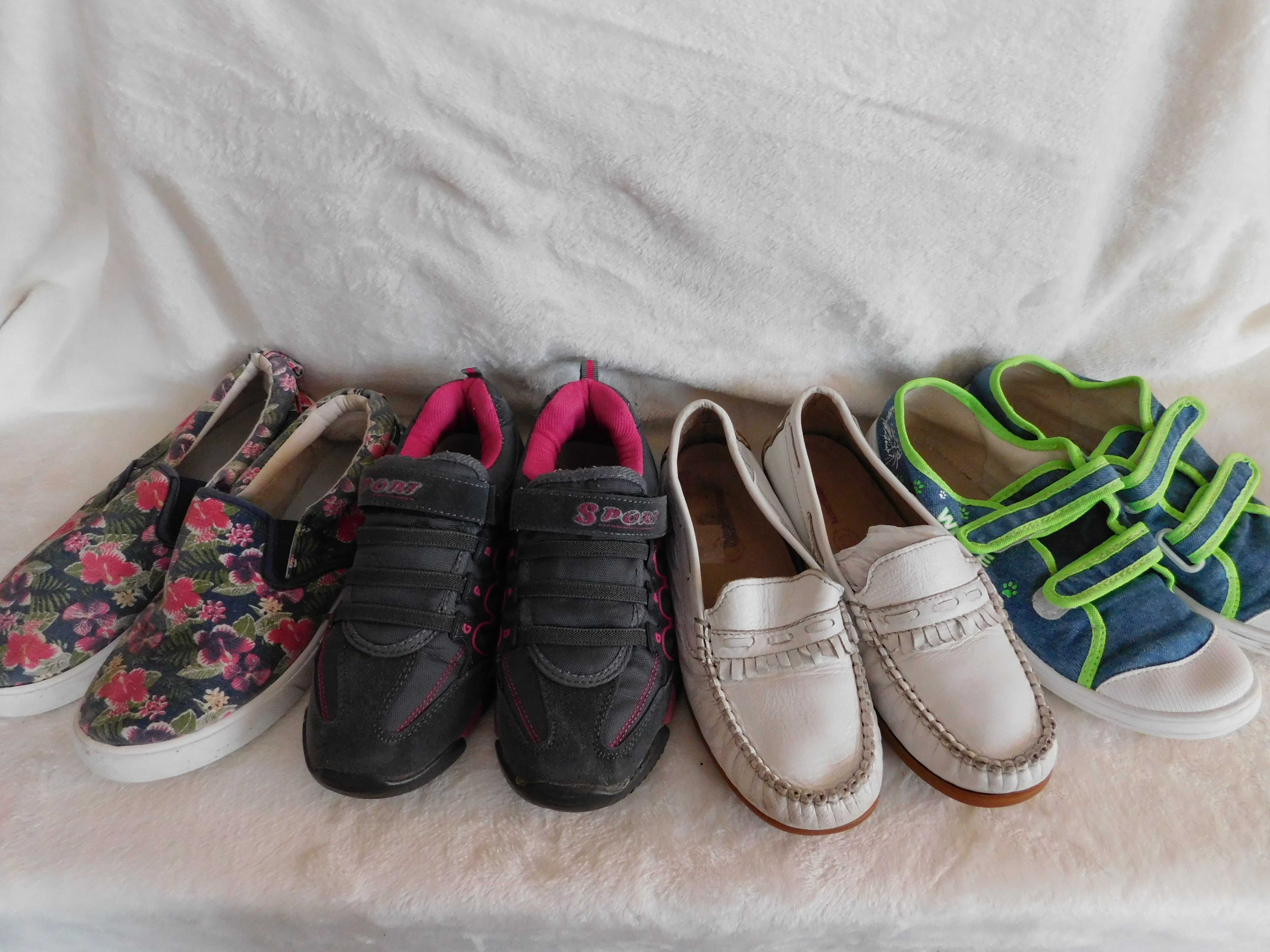 Обувь для девочки пакетом. Туфли р.34, кеды, кроссовки, слипоны - р.35