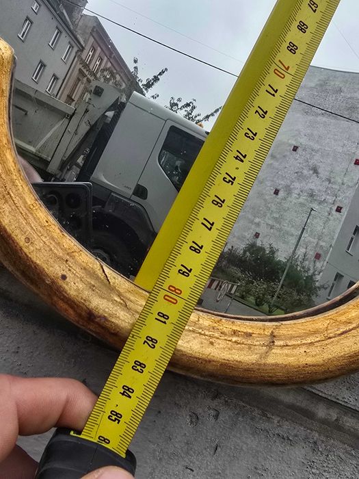 Stare duże podłużne lustro złota rama