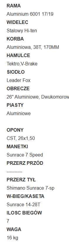 Rower Damski Leader Fox