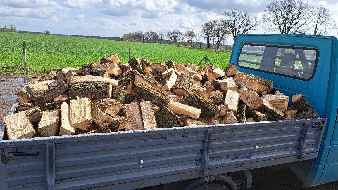 Drewno drzewo opałowe iglaste liściaste sosna brzoza transport.