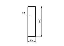 Profil aluminiowy "deska" pod plandekę bus, naczepa 100x25x1,2