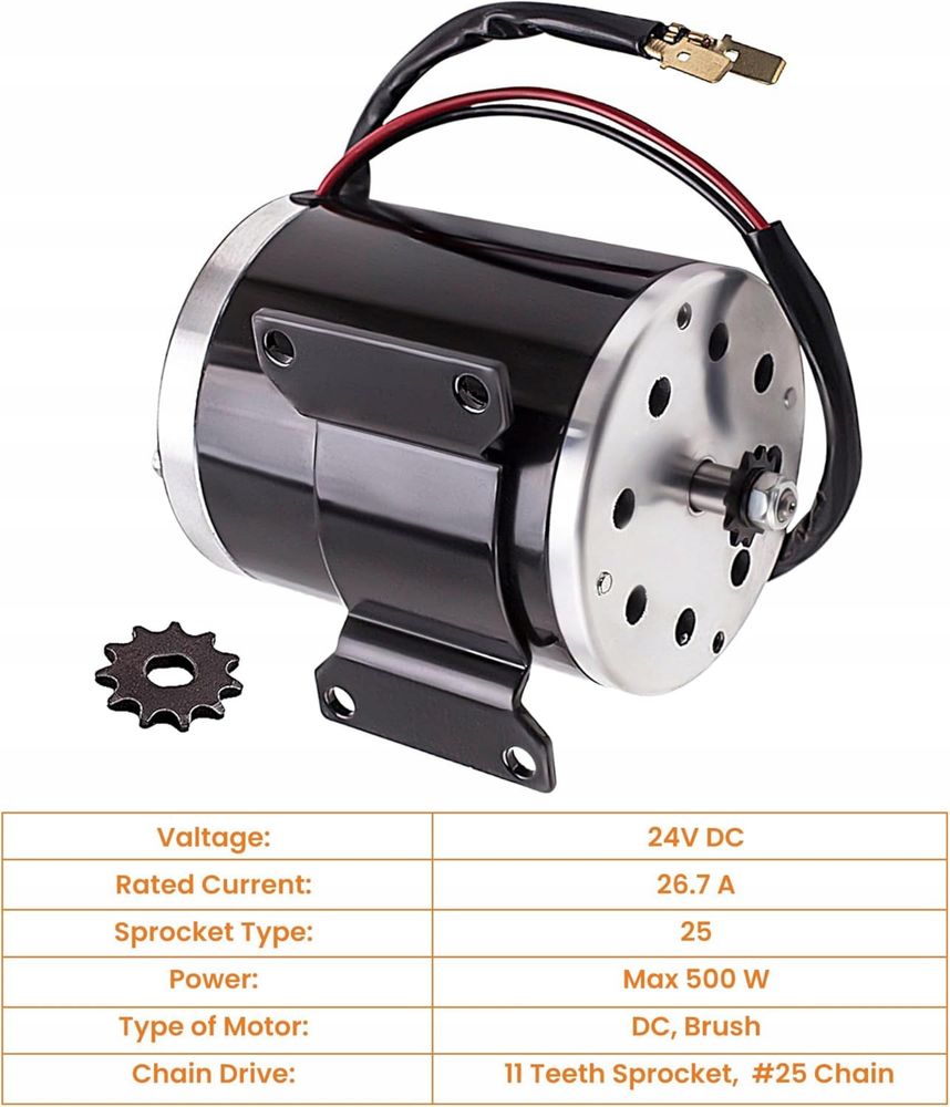 500W 24V DC silnik do hulajnogi elektrycznej ZY1020