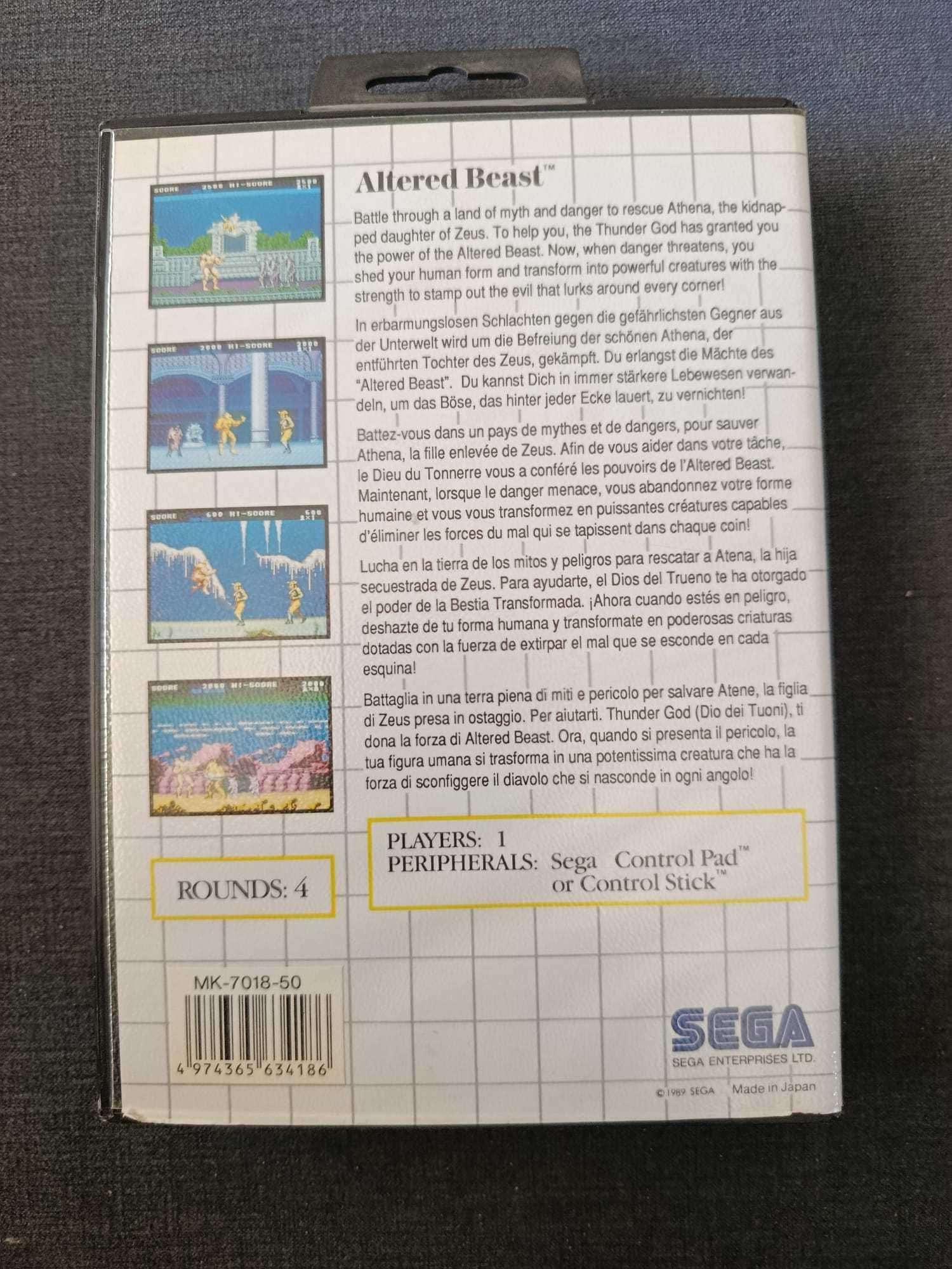 Altered Beast – Sega Master System (completo, original)