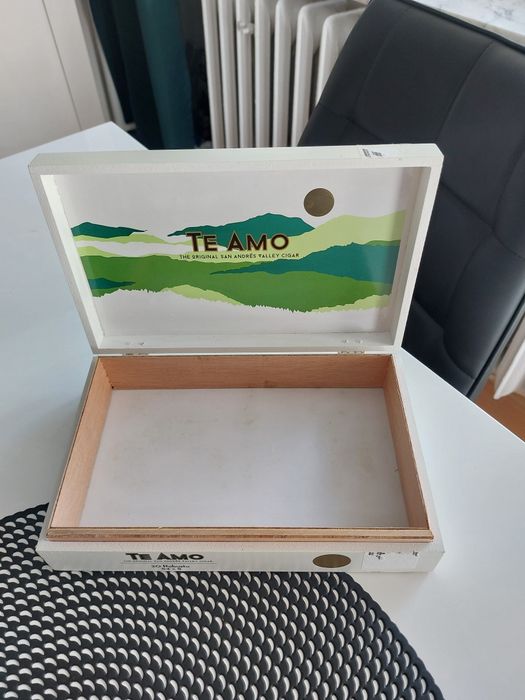 Pudełka drewniane po cygarach ozdobne do przerobienia decoupage diya