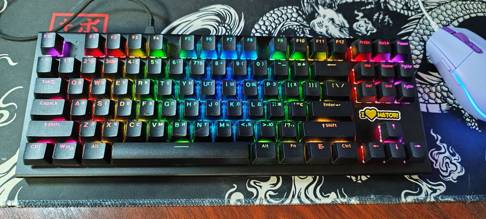Клавіатура ігрова механічна HATOR HTK-550UA Black Gravity X TKL Or