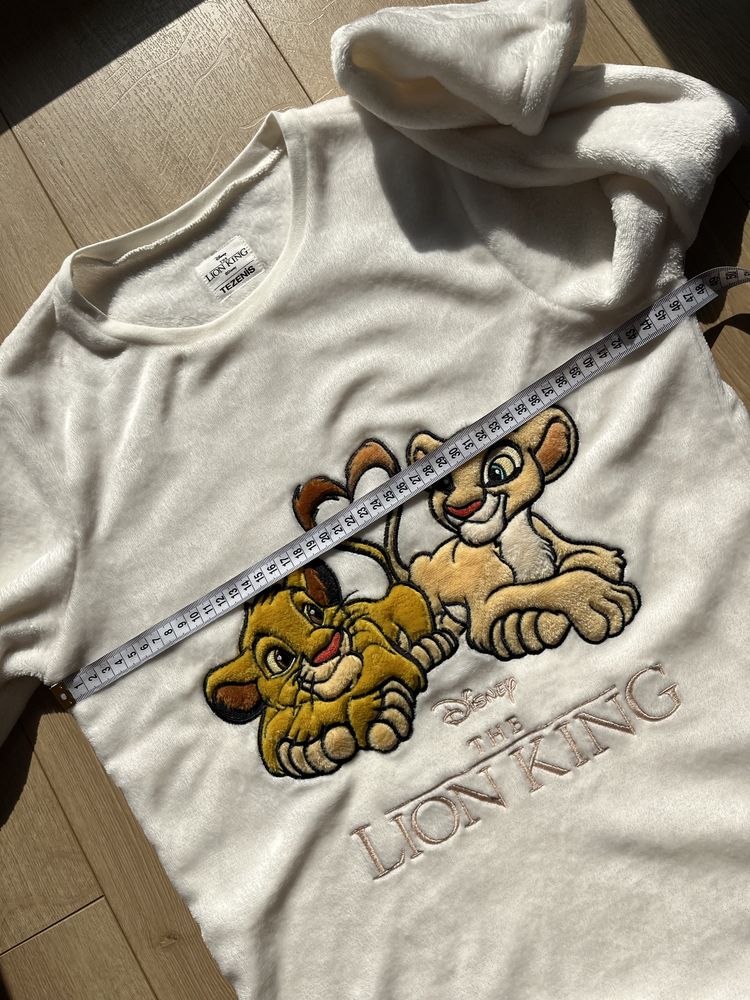 Tezenis Disney nowa piżama król lew pluszowa zestaw set biały beżowy S