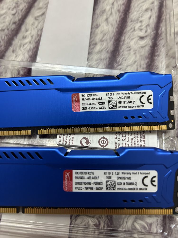 Fury HyperX DDR3 16gb 1866MHz ігрова оперативна памʼять