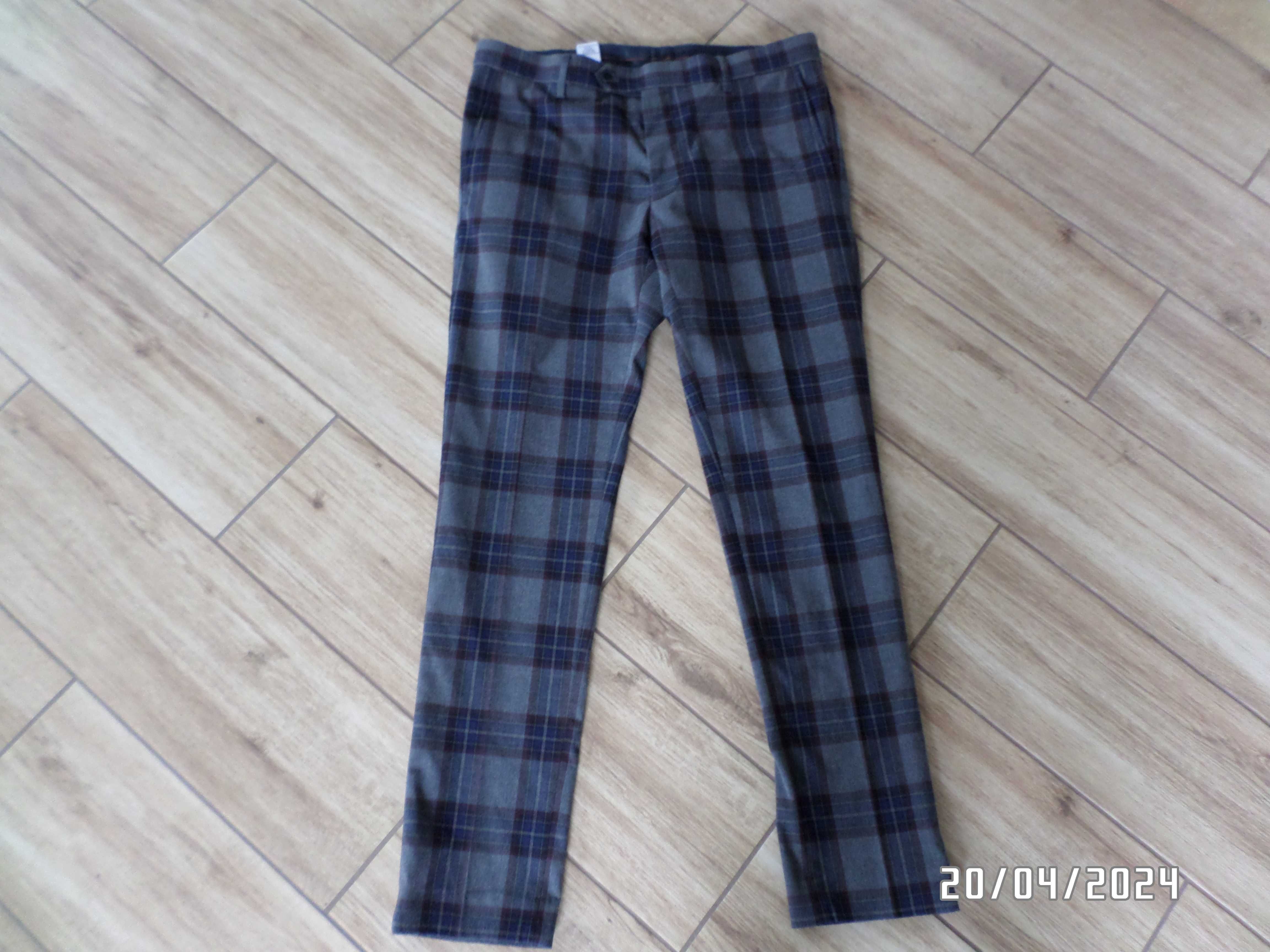 Firmowe  spodnie męskie -kratka -NEXT-32-L