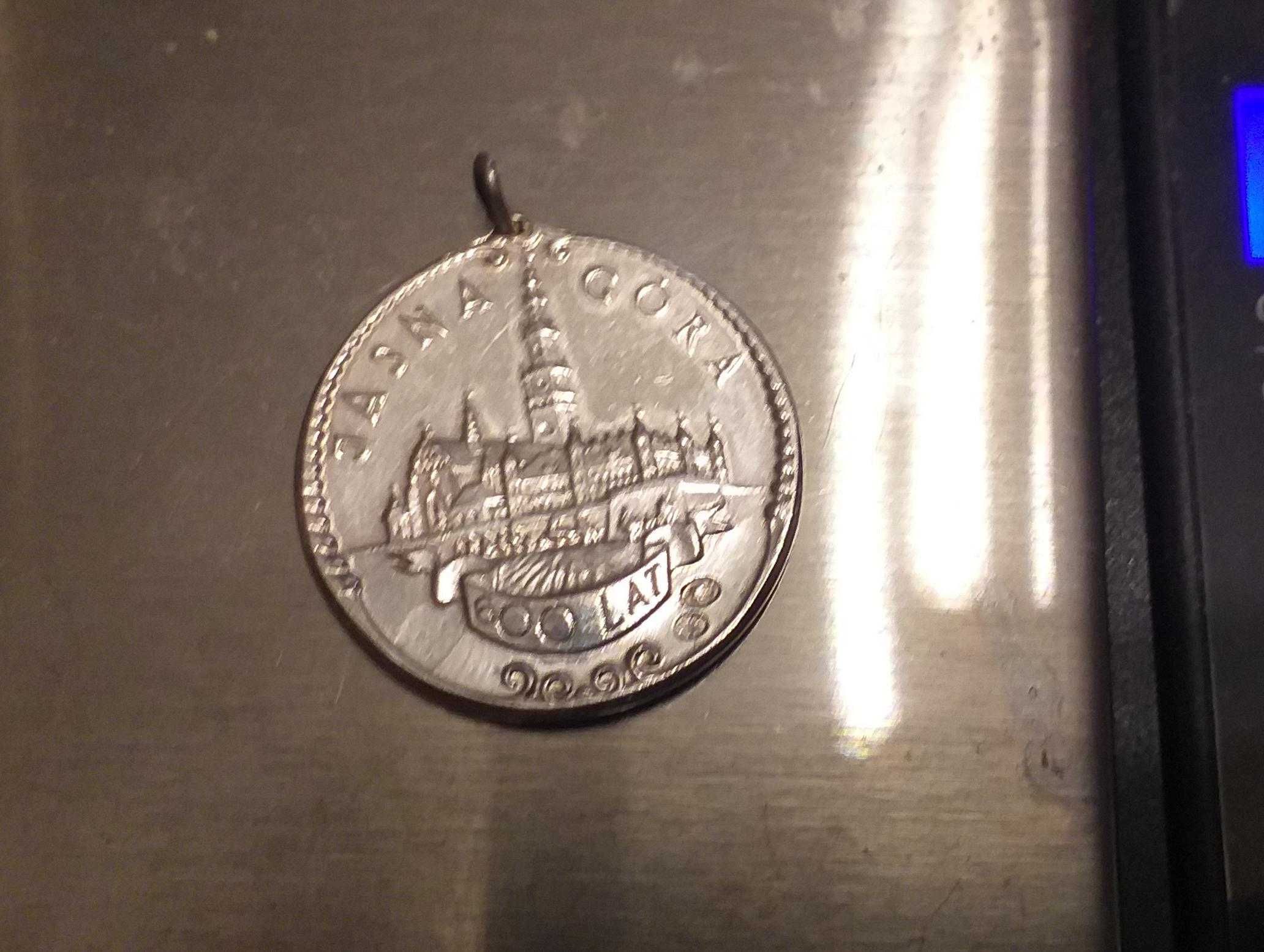 Medalik Jan Paweł II 600 lat srebro Jasna Góra.