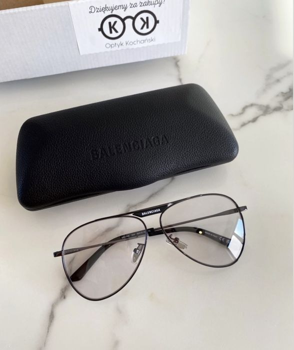 Balenciaga okulary logo aviator