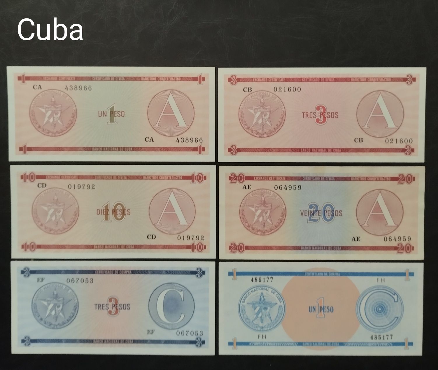 Coleções de notas estrangeiras, China e Cuba