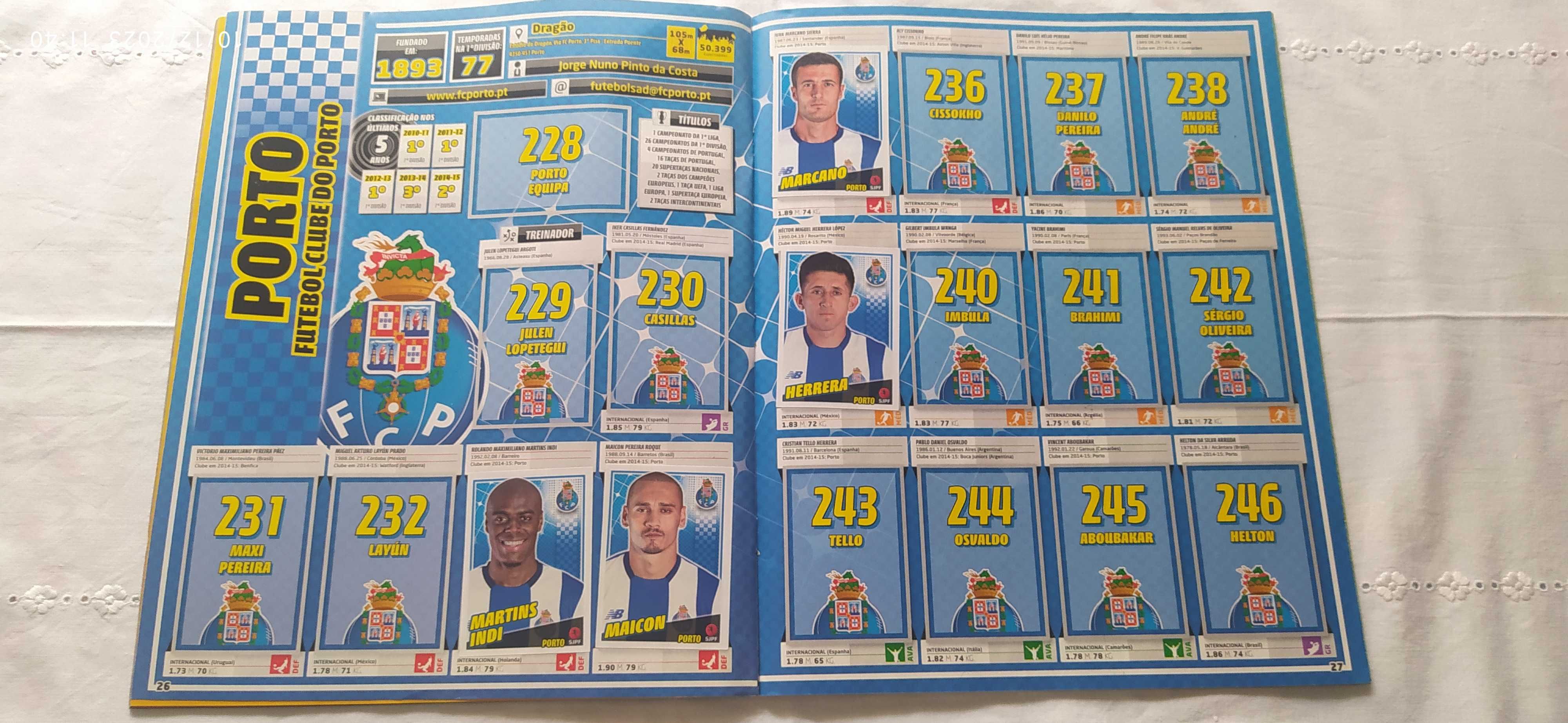 Caderneta Panini INCOMPLETA Futebol Liga Nos 2015-16