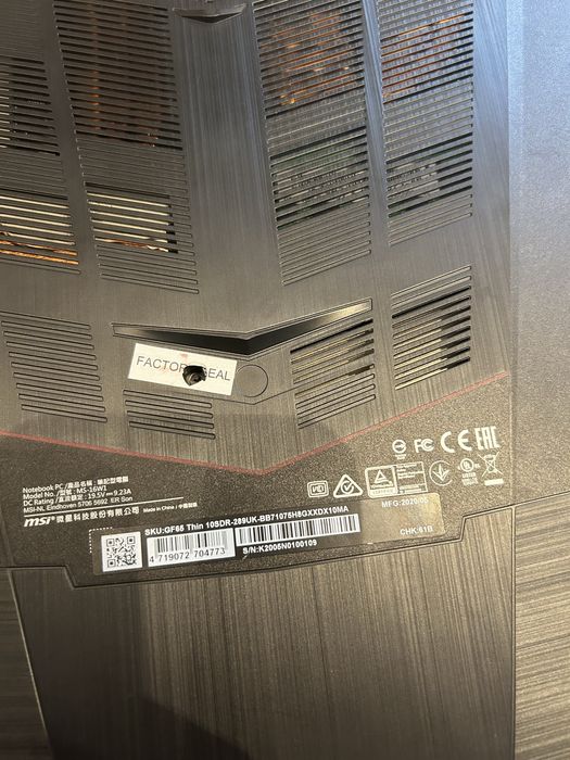 MSI Laptop Gaming GF65 THIN 10SDR / 8 GB Ram / Inter Core 7