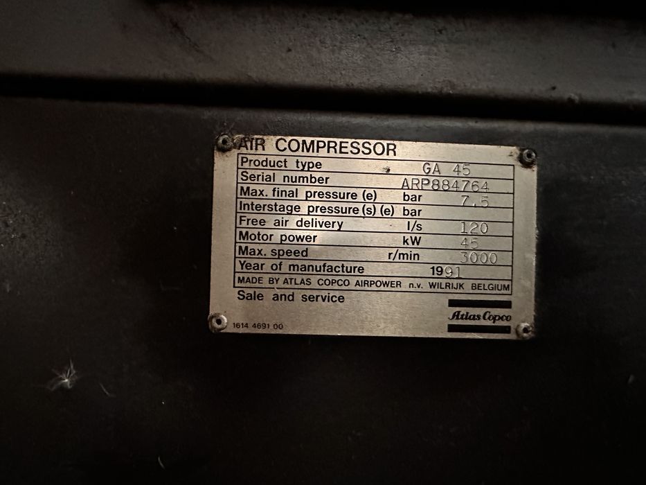 Compressor Eletrico  Atlas Copco GA45