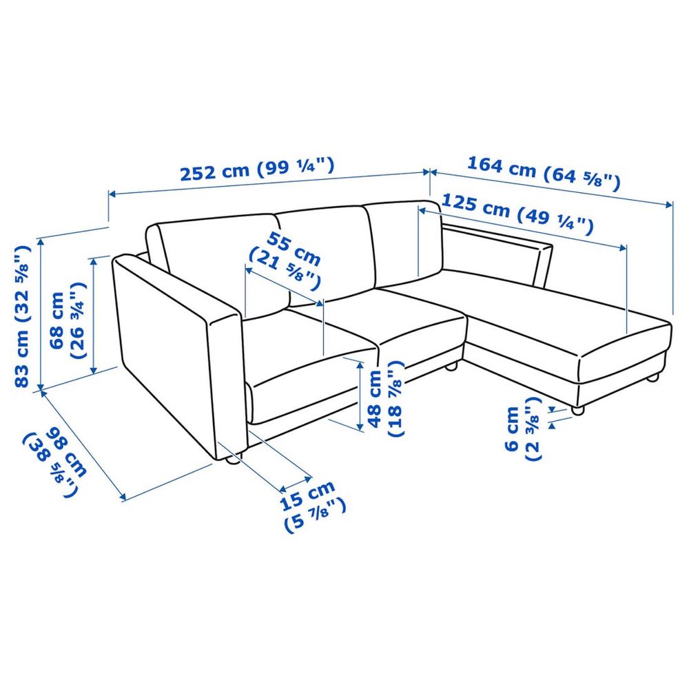 Sofá Ikea VIMLE 3 lugares como novo