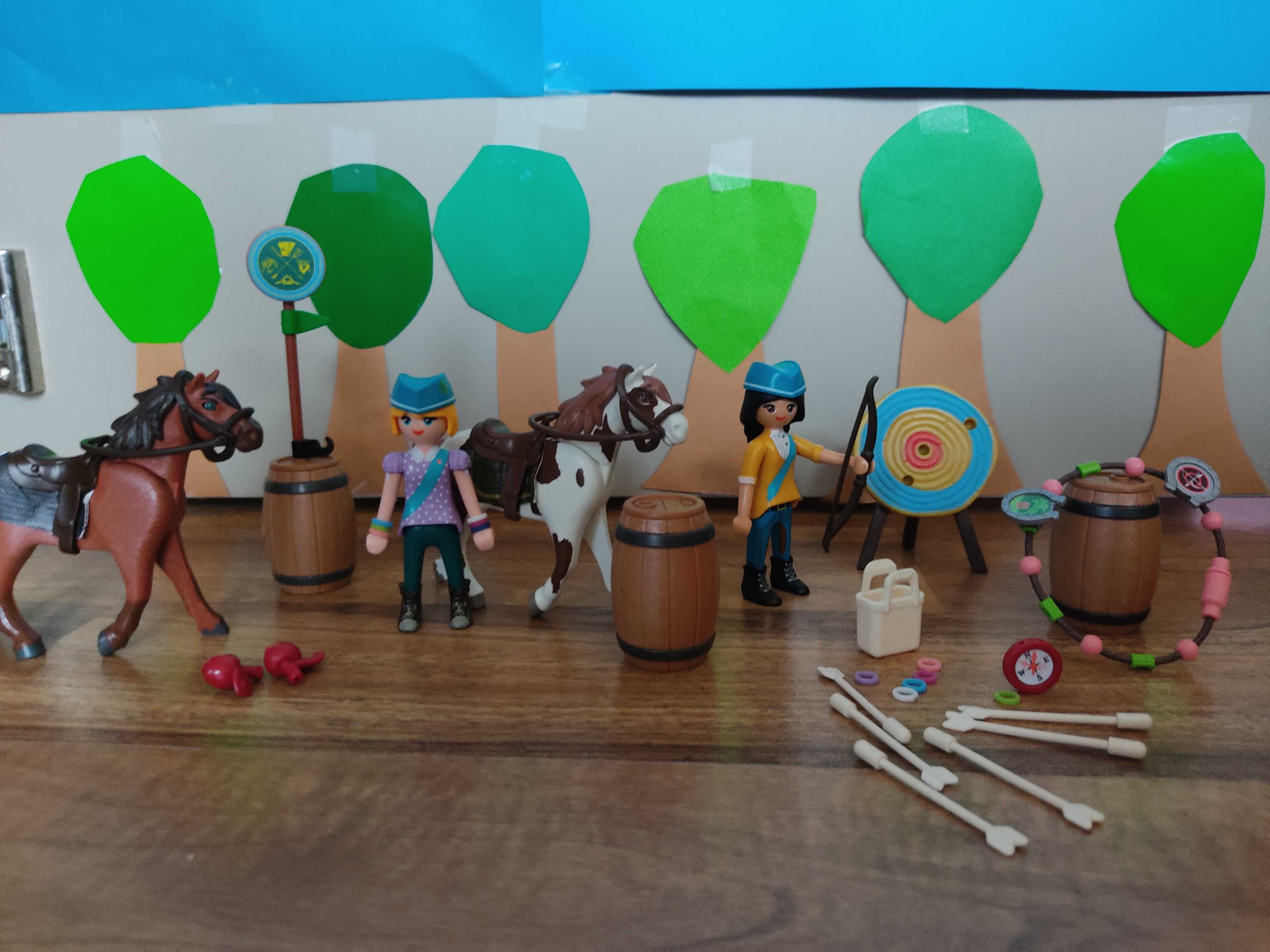 Playmobil 70330 + 70331 Mustang Turniej nad rzeką Przygoda powietrzu