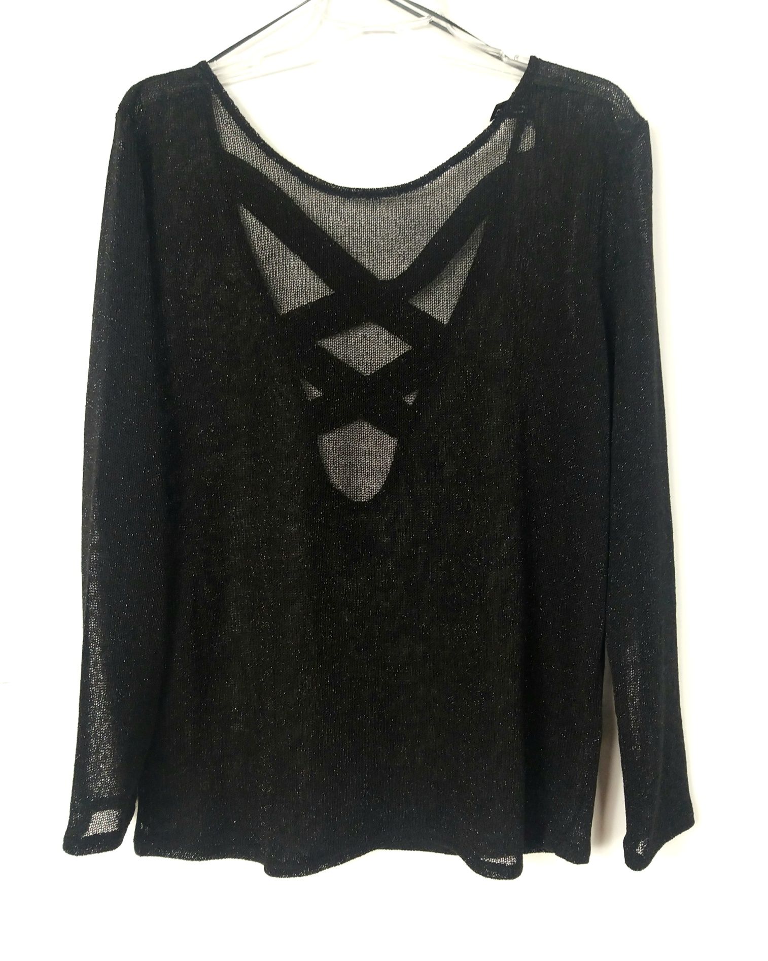 Sweterek ażurkowy r. M L oversize czarny