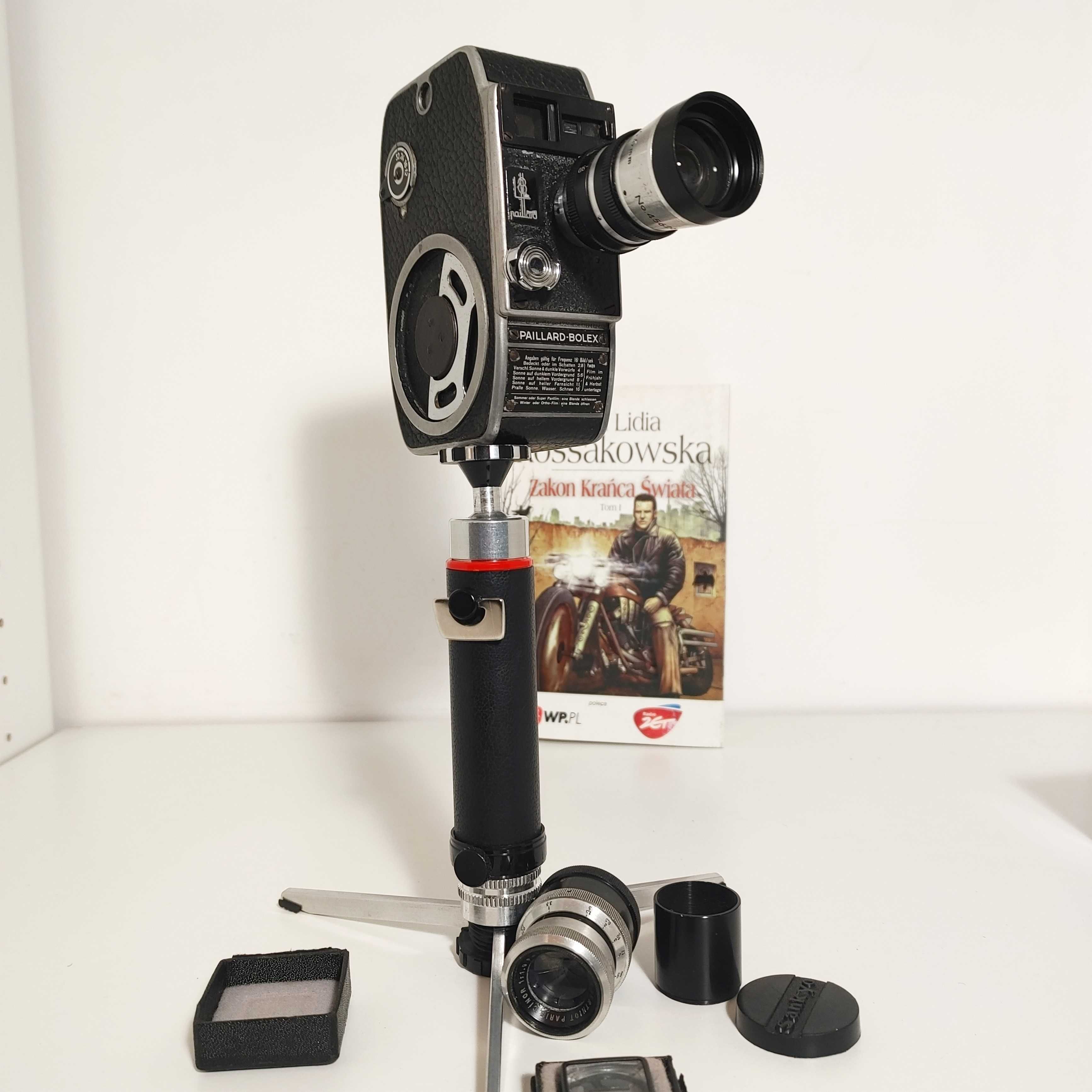 Kamera filmowa 8mm Paillard Bolex z dwoma obiektywami 1942 rok