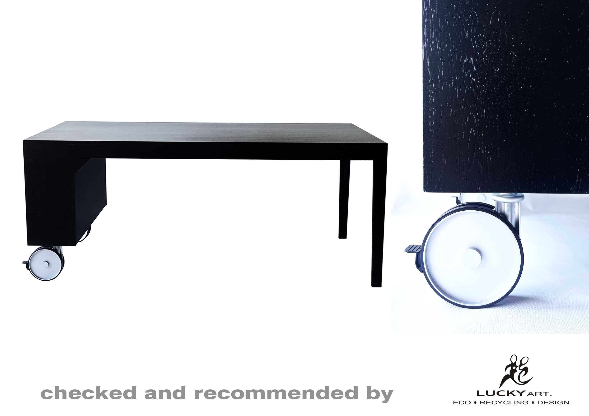 Duże biurko dębowe, czarne.